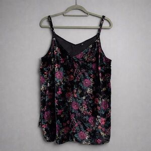 Torrid Velvet Floral Tank Top Whimsigoth Fairy Grunge Women’s Plus Size 1X